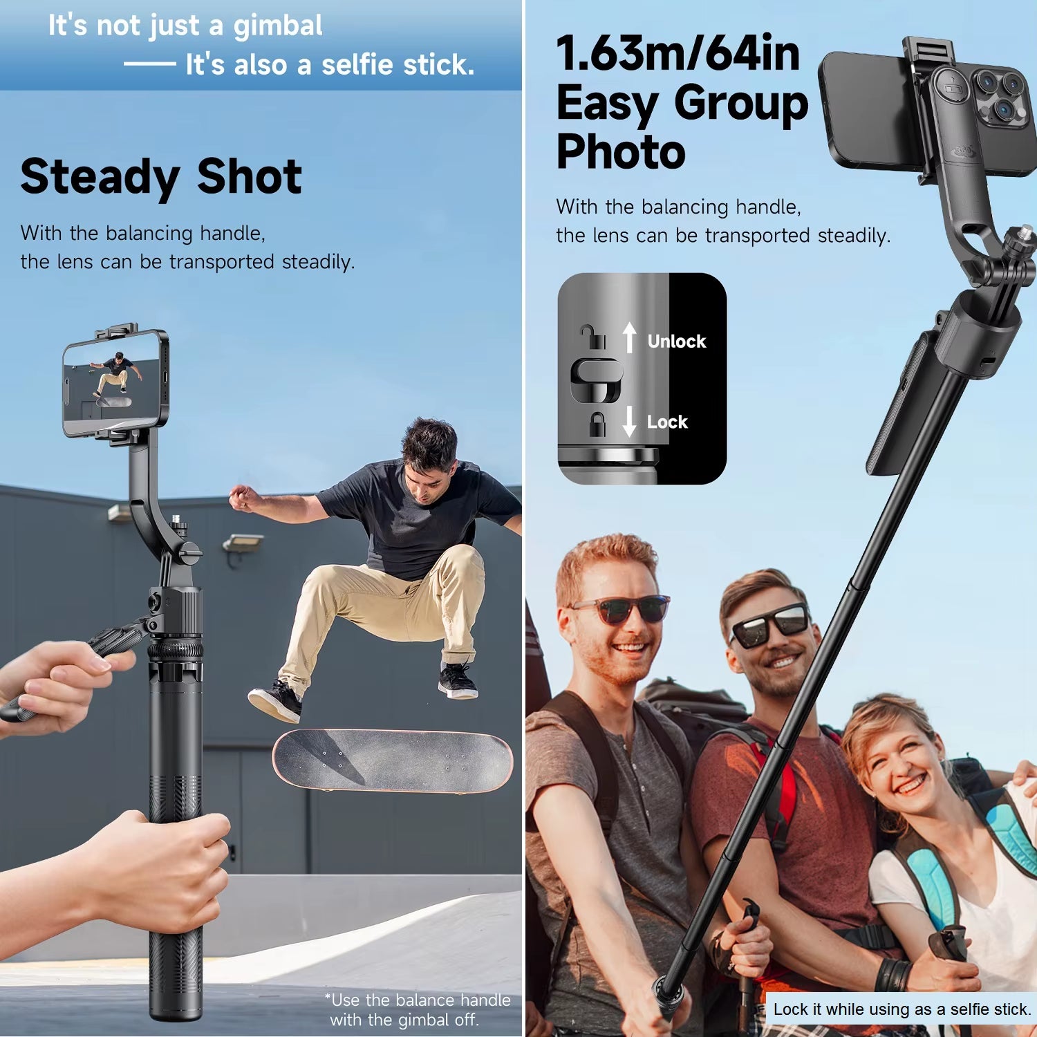Auto Face Tracking Tripod 360° Rotation Mount 64" Extendable Auto Tracking Phone Holder Motion Sensor Tripod Selfie Stick Remote